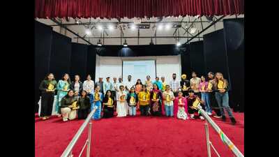 Government College of Education students with their awards won in PU’s Zonal Youth & Heritage Festival-2023. (HT PHOTO) Government College of Education students with their awards won in PU’s Zonal Youth & Heritage Festival-2023. (HT PHOTO)