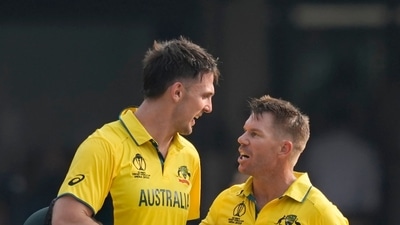 David Warner and Mitchell Marsh lit up the Chinnaswamy Stadium with a 259-run opening stand. Both batters scored centuries and helped Australia to a score of 367/9. Adam Zampa then picked a five-wicket haul and Pakistan were all out for 305. Australia's 62-run win is their second win on the trot and they have got their campaign up and running after they had lost their first two matches. (AP) David Warner and Mitchell Marsh lit up the Chinnaswamy Stadium with a 259-run opening stand. Both batters scored centuries and helped Australia to a score of 367/9. Adam Zampa then picked a five-wicket haul and Pakistan were all out for 305. Australia's 62-run win is their second win on the trot and they have got their campaign up and running after they had lost their first two matches. (AP)