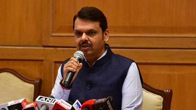 Mumbai, India – Oct 20, 2023: Deputy CM Devendra Fadnavis addressing the media at Sahyadri Guest House, in Mumbai, India, on Friday, Oct 20, 2023. (Photo by Bhushan Koyande/HT Photo) Mumbai, India – Oct 20, 2023: Deputy CM Devendra Fadnavis addressing the media at Sahyadri Guest House, in Mumbai, India, on Friday, Oct 20, 2023. (Photo by Bhushan Koyande/HT Photo)
