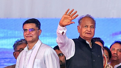 Rajasthan Chief Minister Ashok Gehlot with Congress leader Sachin Pilot. (PTI) Rajasthan Chief Minister Ashok Gehlot with Congress leader Sachin Pilot. (PTI)