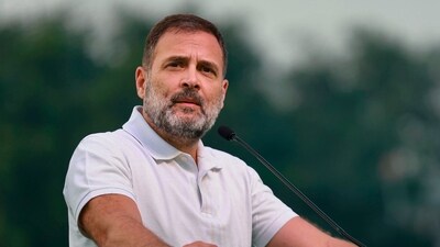 Congress leader Rahul Gandhi during a public meeting ahead of Telangana Assembly elections, in Peddapalli district, Thursday, Oct. 19, 2023. (PTI) Congress leader Rahul Gandhi during a public meeting ahead of Telangana Assembly elections, in Peddapalli district, Thursday, Oct. 19, 2023. (PTI)