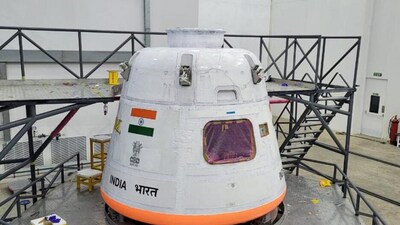 First crew module for Gaganyaan test flight takes shape. (Image courtesy: ISRO) First crew module for Gaganyaan test flight takes shape. (Image courtesy: ISRO)