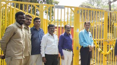 The Pune Circle of the MSEDCL Friday installed a fibre plastic fence around the Lullanagar transformer (Rasta Peth division) on a pilot basis. (HT PHOTO) The Pune Circle of the MSEDCL Friday installed a fibre plastic fence around the Lullanagar transformer (Rasta Peth division) on a pilot basis. (HT PHOTO)