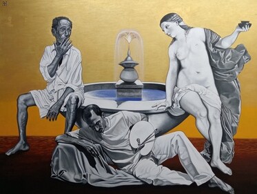 Artist Manoj Vyloor's work is exhibited as part of this show curated by Jayaram Poduval. Artist Manoj Vyloor's work is exhibited as part of this show curated by Jayaram Poduval.