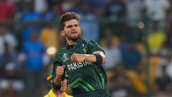 Shaheen Afridi led a recovery from Pakistan in the last 10 overs. He ended up wth figures of 5/54.&nbsp;(PTI)