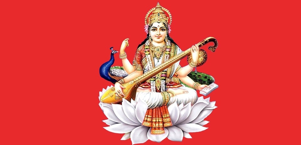 Saraswati Puja during Navratri this year begins on October 20 with Saraswati Avahan (Pinterest)