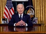 President Joe Biden speaks from the Oval Office of the White House Thursday, Oct. 19, 2023, in Washington, about the war in Israel and Ukraine. (Jonathan Ernst/Pool via AP) President Joe Biden speaks from the Oval Office of the White House Thursday, Oct. 19, 2023, in Washington, about the war in Israel and Ukraine. (Jonathan Ernst/Pool via AP)