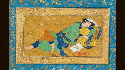 A Reclining Youth, attributed to 17th-century artist Muhammad Qasim of Safavid Isfahan in Iran. Since at least the time of the 5th-century-CE philosopher Socrates, elders have written, rhymed and sung of their disappointment in ‘lazy’ young people. (Christie’s) A Reclining Youth, attributed to 17th-century artist Muhammad Qasim of Safavid Isfahan in Iran. Since at least the time of the 5th-century-CE philosopher Socrates, elders have written, rhymed and sung of their disappointment in ‘lazy’ young people. (Christie’s)