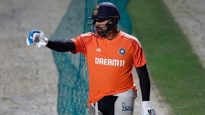 Rohit Sharma during practice (REUTERS)