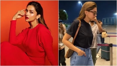 Deepika Padukone stuns in a sizzling red dress for night out with Shah Rukh Khan and his family and a comfy airport look. (Instagram) Deepika Padukone stuns in a sizzling red dress for night out with Shah Rukh Khan and his family and a comfy airport look. (Instagram)