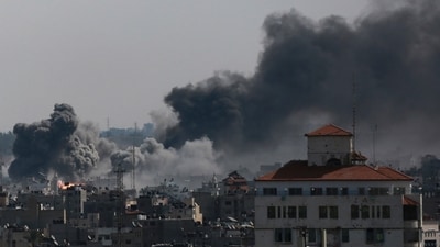 Israel-Hamas War: Smoke rises following Israeli airstrikes on Gaza City. (AP) Israel-Hamas War: Smoke rises following Israeli airstrikes on Gaza City. (AP)