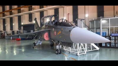 LCA Mk-1 twin seater at an HAL facility in Bengaluru. (Rahul Singh/HT Photo) LCA Mk-1 twin seater at an HAL facility in Bengaluru. (Rahul Singh/HT Photo)