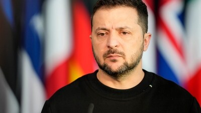 Russia-Ukraine War: Ukraine's President Volodymyr Zelenskyy addresses a media conference. (AP) Russia-Ukraine War: Ukraine's President Volodymyr Zelenskyy addresses a media conference. (AP)
