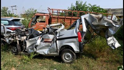 The damaged vehicle after the accident. (HT PHOTO) The damaged vehicle after the accident. (HT PHOTO)