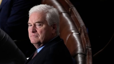 WASHINGTON, DC - OCTOBER 20: U.S. House Majority Whip Rep. Tom Emmer (R-MN) watches as the House of Representatives votes for a third time on whether to elevate Rep. Jim Jordan (R-OH) to Speaker of the House in the U.S. Capitol on October 20, 2023 in Washington, DC. (Photo by Drew Angerer / GETTY IMAGES NORTH AMERICA / Getty Images via AFP) (Getty Images via AFP)