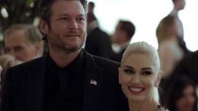 Singers Gwen Stefani and Blake Shelton attend the State Dinner for Italian Prime Minister Matteo Renzi at the White House in Washington on October 18, 2016. (AFP)