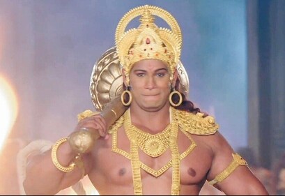Danish Akhtar Saifi while playing Lord Hanuman in TV serial Siya Ke Ram Danish Akhtar Saifi while playing Lord Hanuman in TV serial Siya Ke Ram