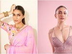 Kriti Sanon in an embroidered saree and Rakul Preet Singh in a gorgeous gown for a photoshoot. Kriti Sanon in an embroidered saree and Rakul Preet Singh in a gorgeous gown for a photoshoot.