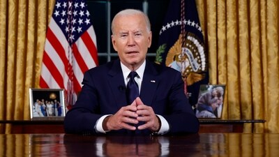 Israel-Hamas War: US president Joe Biden speaks from the Oval Office of the White House. (AP)