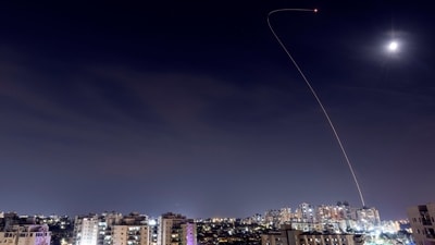 Israel-Hamas War: Israel's Iron Dome anti-missile system intercepts a rocket launched from the Gaza Strip, as seen from Ashkelon, in southern Israel. (Reuters)