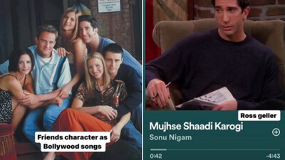 The image shows Friends characters as Bollywood songs. (Instagram/@rohit_saraf20) The image shows Friends characters as Bollywood songs. (Instagram/@rohit_saraf20)