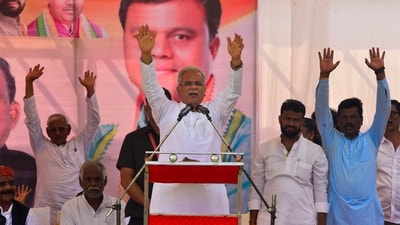 Chhattisgarh Chief Minister Bhupesh Baghel during a public meeting ahead of the state Assembly elections, (PTI) Chhattisgarh Chief Minister Bhupesh Baghel during a public meeting ahead of the state Assembly elections, (PTI)