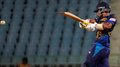 Sadeera Samarawickrama plays a shot during the ICC Men's Cricket World Cup 2023 match between Sri Lanka and Netherlands. (PTI) Sadeera Samarawickrama plays a shot during the ICC Men's Cricket World Cup 2023 match between Sri Lanka and Netherlands. (PTI)