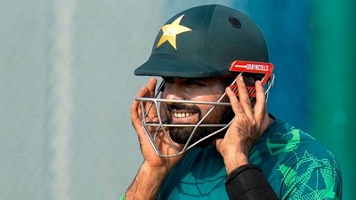 Pakistan captain Babar Azam during a practice session (PTI) Pakistan captain Babar Azam during a practice session (PTI)