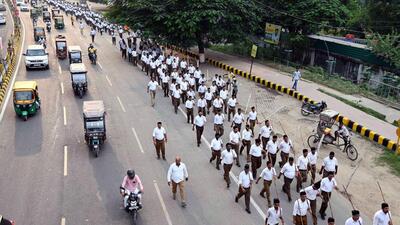 RSS sends contempt notice to Tamil Nadu home department and police officers on Sunday over denied permission for march. (ANI) RSS sends contempt notice to Tamil Nadu home department and police officers on Sunday over denied permission for march. (ANI)