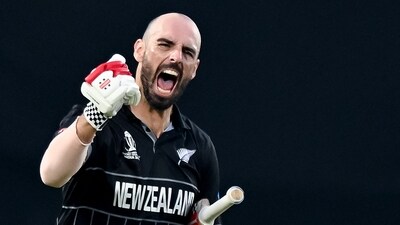 Initially, New Zealand posted 273 in 50 overs, as Daryl Mitchell slammed 130 off 127 deliveries. Rachin Ravindra hammered 75 runs off 87 deliveries. (AFP) Initially, New Zealand posted 273 in 50 overs, as Daryl Mitchell slammed 130 off 127 deliveries. Rachin Ravindra hammered 75 runs off 87 deliveries. (AFP)