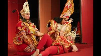 The all-women Ramlila is back in Peer Muchalla, Zirakpur. (HT Photo) The all-women Ramlila is back in Peer Muchalla, Zirakpur. (HT Photo)