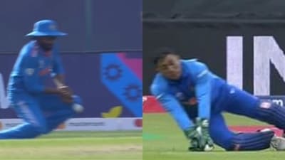 Ravindra Jadeja's dropped sitter reminded fans of MS Dhoni's costly error. Ravindra Jadeja's dropped sitter reminded fans of MS Dhoni's costly error.