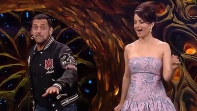 Salman Khan and Kangana Ranaut on Bigg Boss 17. Salman Khan and Kangana Ranaut on Bigg Boss 17.