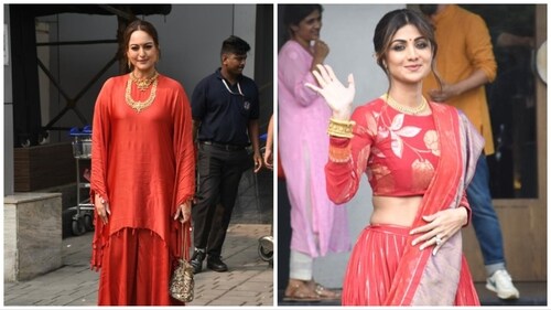 Sonakshi Sinha and Shilpa Shetty at the airport. Sonakshi Sinha and Shilpa Shetty at the airport.