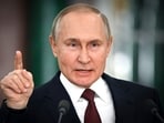 Russian President Vladimir Putin gestures while speaking. Russian President Vladimir Putin gestures while speaking.