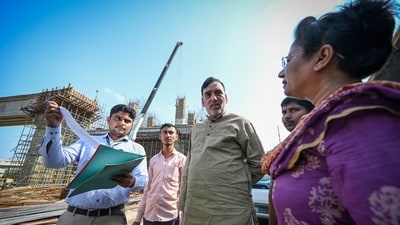 Delhi Environment Minister Gopal Rai at a construction site in New Delhi on October 9. (Sanchit Khanna/ Hindustan Times) Delhi Environment Minister Gopal Rai at a construction site in New Delhi on October 9. (Sanchit Khanna/ Hindustan Times)