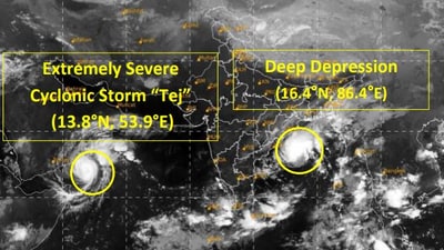 The IMD categorises a system as a Cyclonic Storm when its 3-minute average maximum sustained wind speeds fall between 63-88 kmph. (IMD)