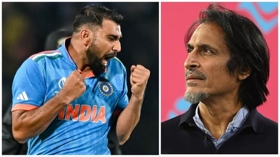 Ramiz said that Shami was phenomenal in the death overs against the Kiwis (Getty Images-AFP) Ramiz said that Shami was phenomenal in the death overs against the Kiwis (Getty Images-AFP)