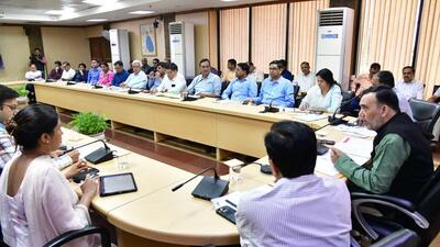 Delhi environment minister Gopal Rai during a high level meeting on air pollution in New Delhi on Monday. (HT Photo) Delhi environment minister Gopal Rai during a high level meeting on air pollution in New Delhi on Monday. (HT Photo)