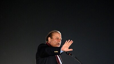 Pakistan's former Prime Minister Nawaz Sharif addresses his supporters. (AFP) Pakistan's former Prime Minister Nawaz Sharif addresses his supporters. (AFP)
