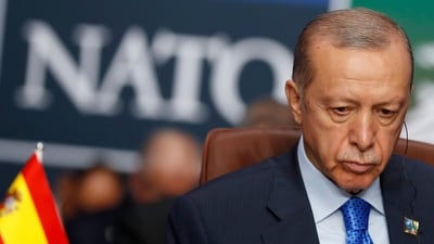 Turkish President Recep Tayyip Erdogan has submitted a protocol for Sweden’s admission into NATO to Turkey’s parliament for ratification, his office said Monday, Oct. 23, 2023. (AP) Turkish President Recep Tayyip Erdogan has submitted a protocol for Sweden’s admission into NATO to Turkey’s parliament for ratification, his office said Monday, Oct. 23, 2023. (AP)