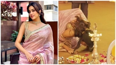 Janhvi Kapoor at the Navratri function. Janhvi Kapoor at the Navratri function.