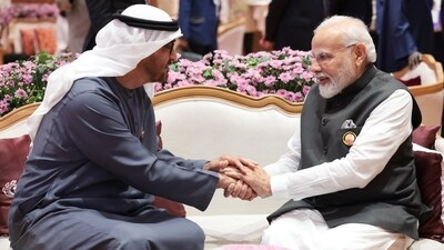 Prime Minister Narendra Modi with UAE's President Sheikh Mohamed bin Zayed Al Nahyan during a bilateral meeting, on the sidelines of the G20 Summit 2023 in New Delhi (PTI) Prime Minister Narendra Modi with UAE's President Sheikh Mohamed bin Zayed Al Nahyan during a bilateral meeting, on the sidelines of the G20 Summit 2023 in New Delhi (PTI)