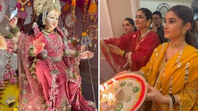 Raveena Tandon shared pictures from her Navratri celebrations. Raveena Tandon shared pictures from her Navratri celebrations.