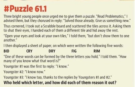 Puzzle 61.1 Puzzle 61.1