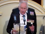 Britain's King Charles III addresses assembled guests at Mansion House in London, Wednesday, Oct. 18, 2023. The King and Queen attended a dinner at Mansion House, to recognise the work of the City of London civic institutions and Livery Companies – the city's ancient and modern trade guilds. The King upheld the traditions of a new Monarch's first visit to the City of London in their Coronation year.