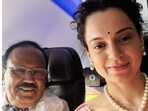 Kangana Ranaut shared a few selfies with Ajit Doval. Kangana Ranaut shared a few selfies with Ajit Doval.
