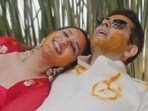 Parineeti Chopra and Raghav Chadha at their haldi ceremony. Parineeti Chopra and Raghav Chadha at their haldi ceremony.