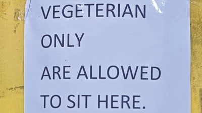 Row erupts on IIT-B campus over vegetarian-only exclusive tables Row erupts on IIT-B campus over vegetarian-only exclusive tables
