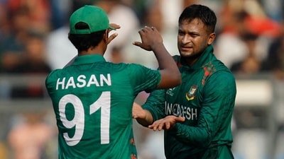 Hasan Mahmud took two wickets for Bangladesh. (REUTERS)